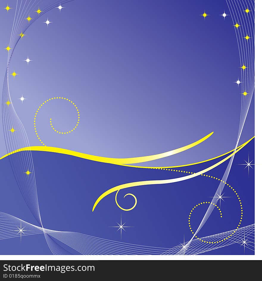 Blue christmas background with stars