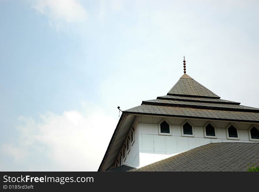 Masjid tower with arabic decorative style