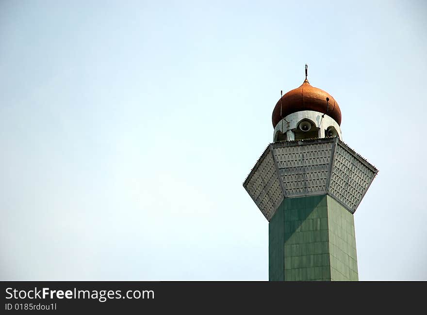 Masjid tower with arabic decorative style