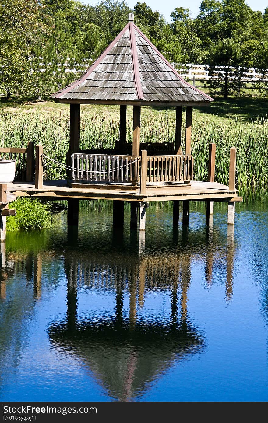 Gazebo at pond