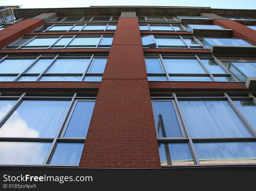 Brick and glass building facade. Brick and glass building facade