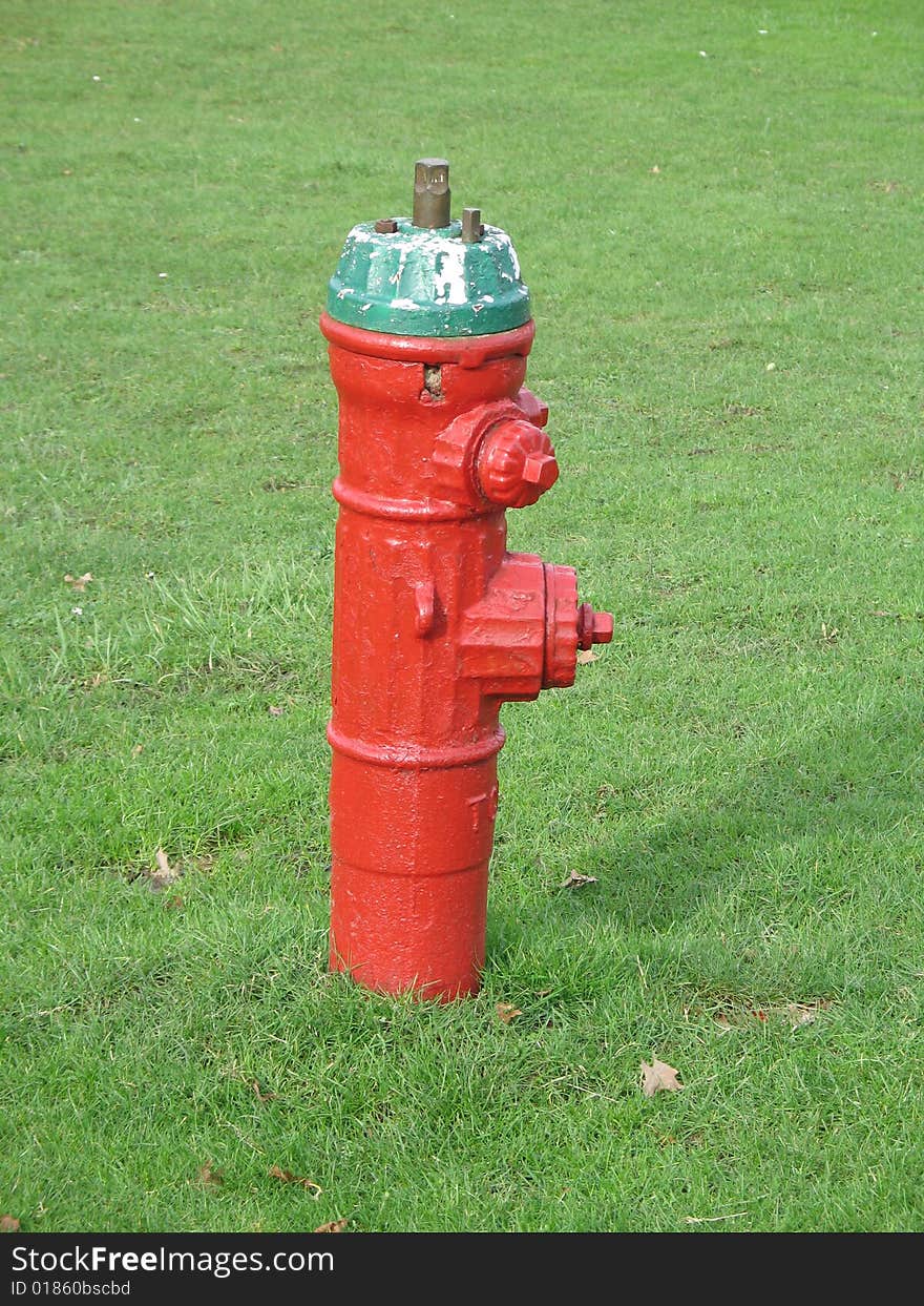 Red fire hydrant and green grass