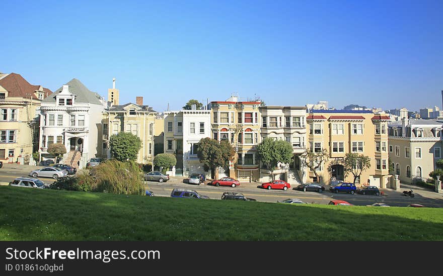 San Francisco homes daytime view. San Francisco homes daytime view