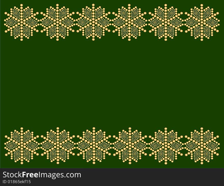 Contemporary christmas border in green. Contemporary christmas border in green