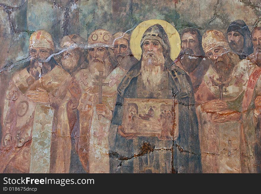 Fresco. Kiev-Pechersk Lavra monastery in Kiev. Ukraine (Malorussia)