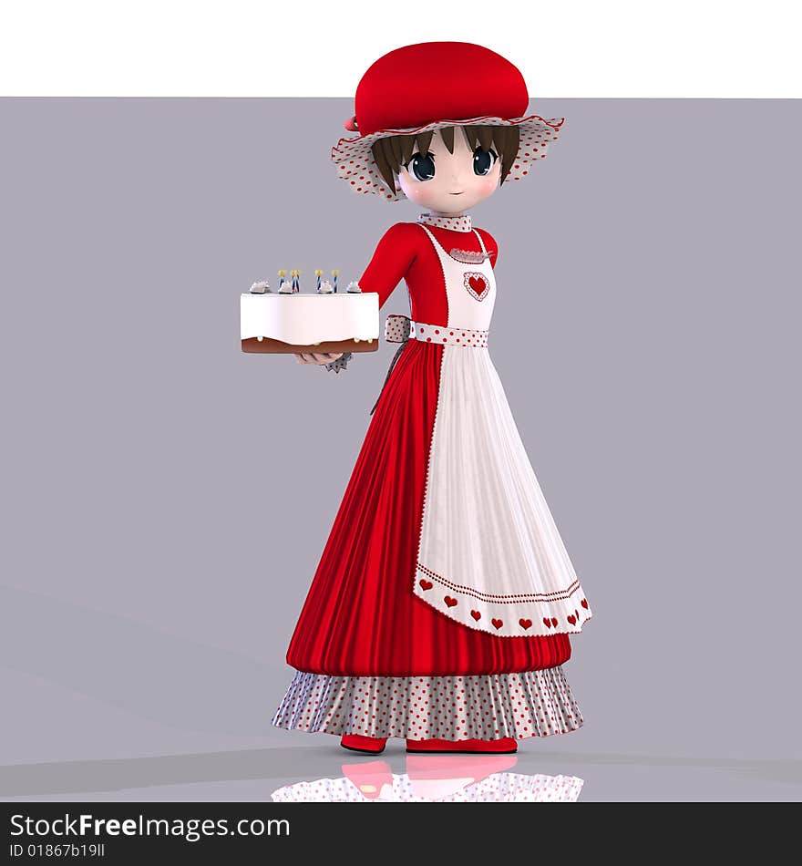 Little girl in manga style is giving a cake to you
Image contains a Clipping Path. Little girl in manga style is giving a cake to you
Image contains a Clipping Path