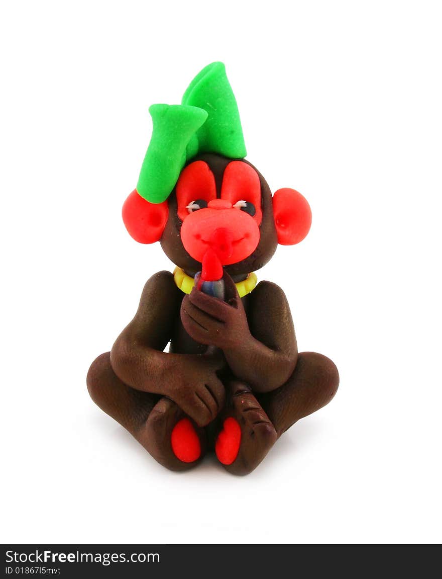 Colored plasticine monkey