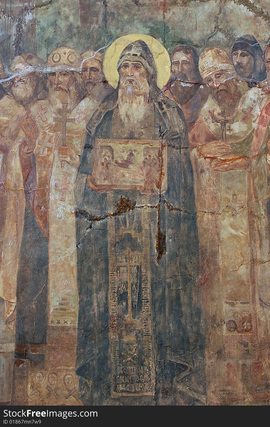 Fresco. Kiev-Pechersk Lavra monastery in Kiev. Ukraine (Malorussia)