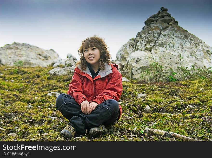 Girl and Mountaineering