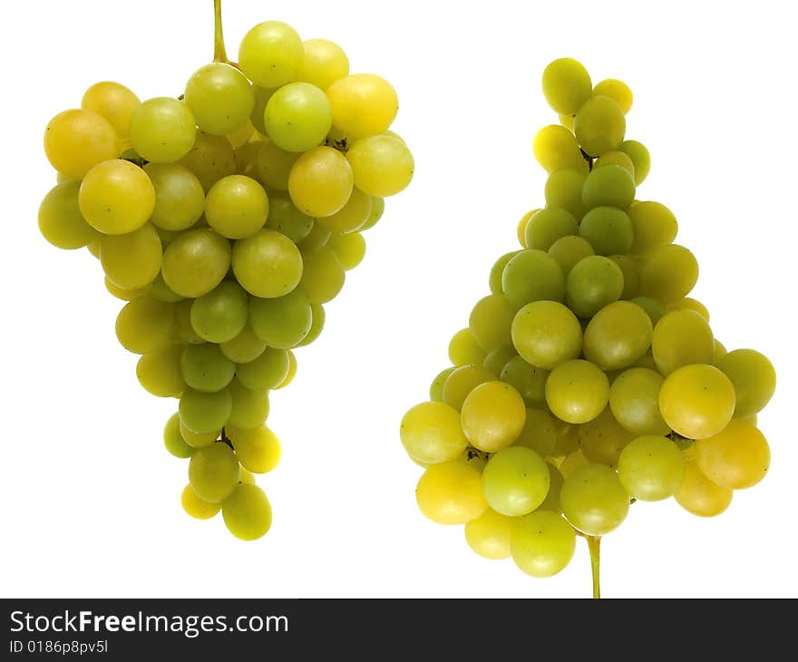 Two Bunches Of Fresh Grapes