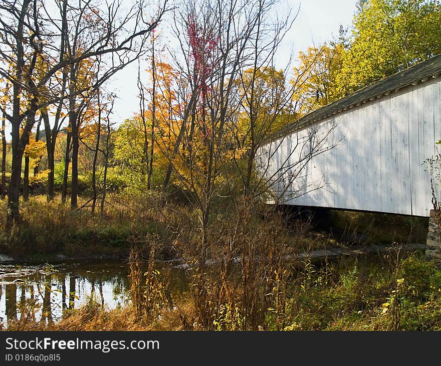 An Autumn view of the Van Sant Covered Bridge crossing the Pidcock
Creek in Solebury Twp., Bucks County, Pa. An Autumn view of the Van Sant Covered Bridge crossing the Pidcock
Creek in Solebury Twp., Bucks County, Pa.