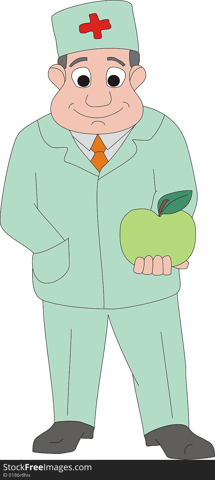 The doctor with an apple