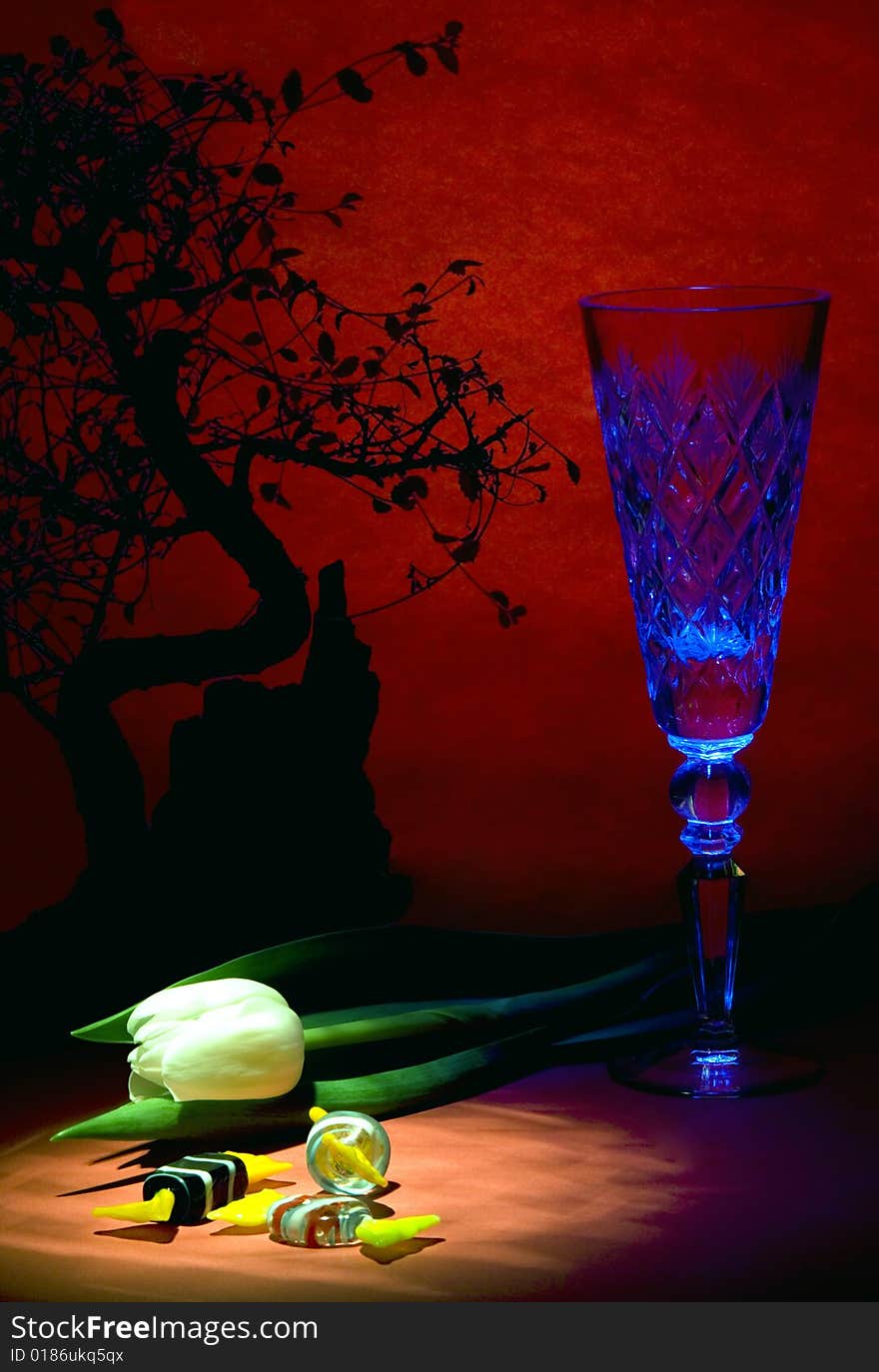 Magic, elixir, still life, glass, tulip, sweet, tree black red