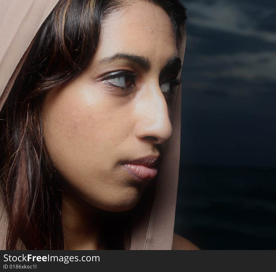 Headshot of a young Bangladeshi female. Headshot of a young Bangladeshi female