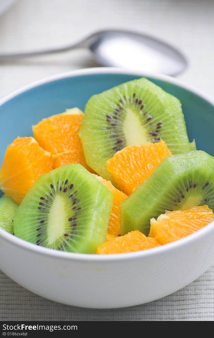 Dessert of kiwi and orange