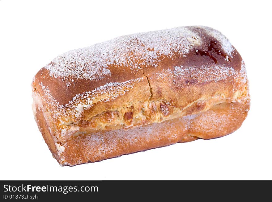 Isolated home made sugar bread on a white background. Isolated home made sugar bread on a white background