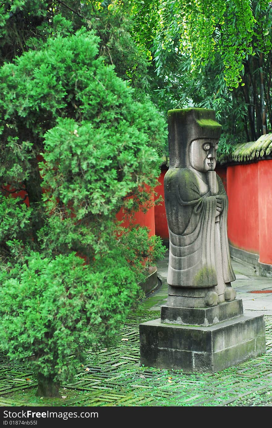 Liu Bei Mausoleum in Chengdu, Sichuan province. This is the path to the mausoleum with sculptures. Liu Bei Mausoleum in Chengdu, Sichuan province. This is the path to the mausoleum with sculptures.