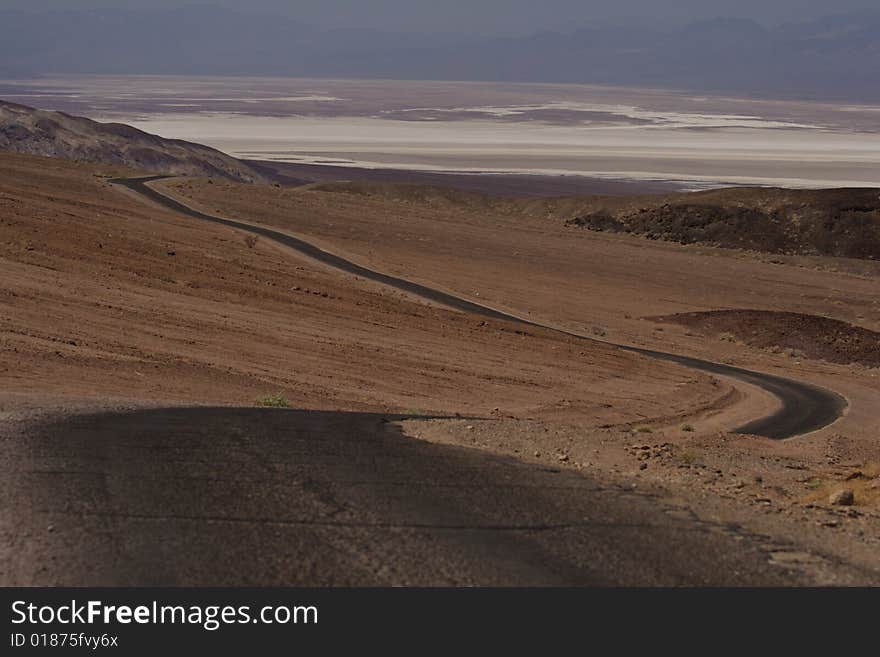 Death valley in middle day on a sunny day