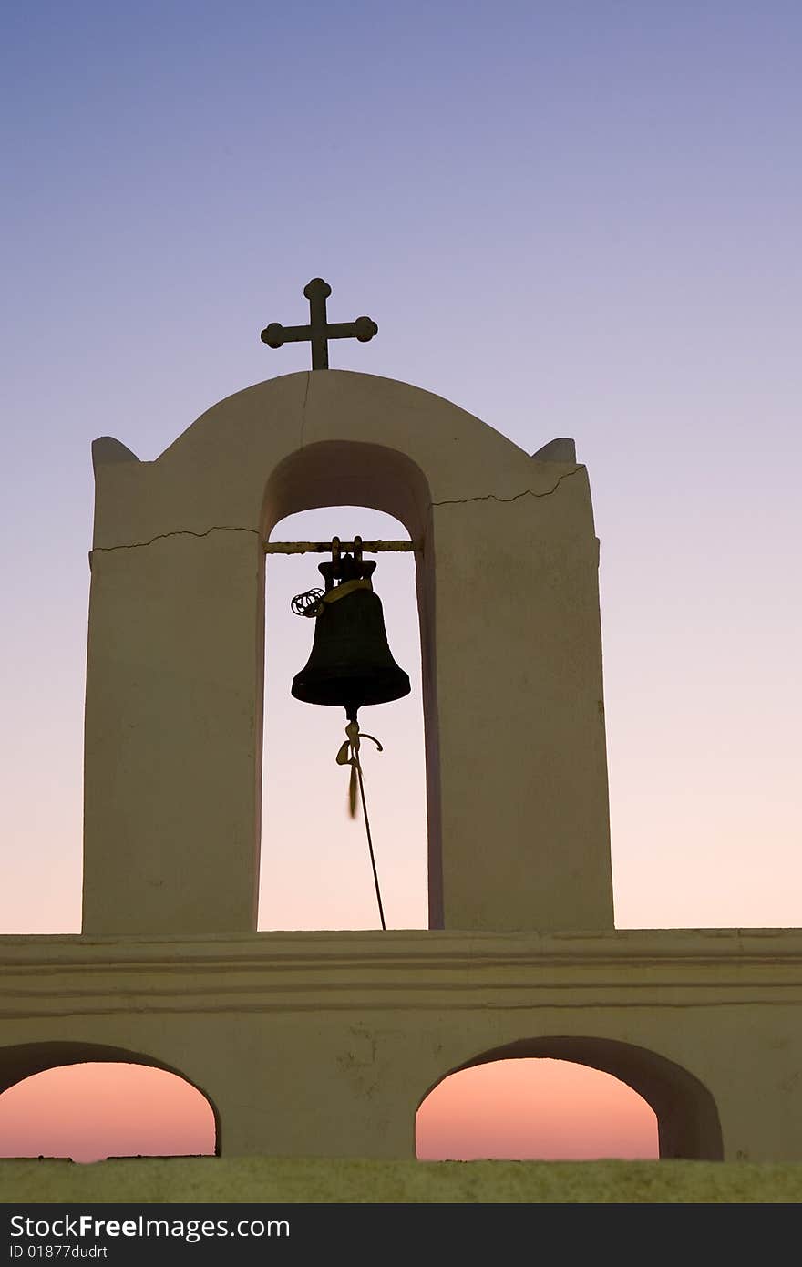 Greek church detail. Fira (Thira), Santorini (Greece)