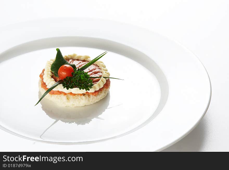 Single Snack On White Dish