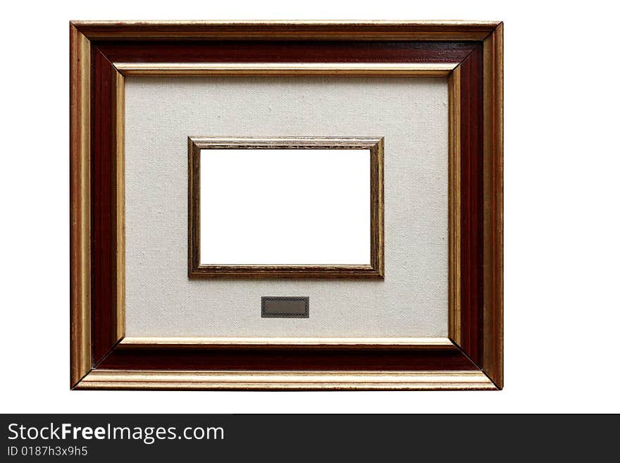 Gold frame isolated on white