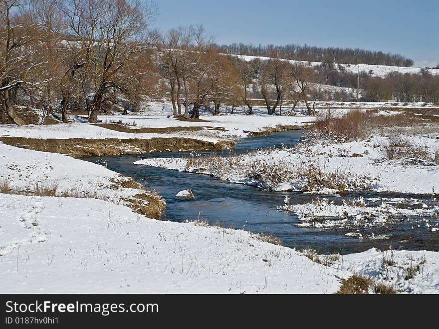 Russia, Krasnodar territory. Foothills of the Caucasian mountains in the winter. Here snow happens seldom. Russia, Krasnodar territory. Foothills of the Caucasian mountains in the winter. Here snow happens seldom.