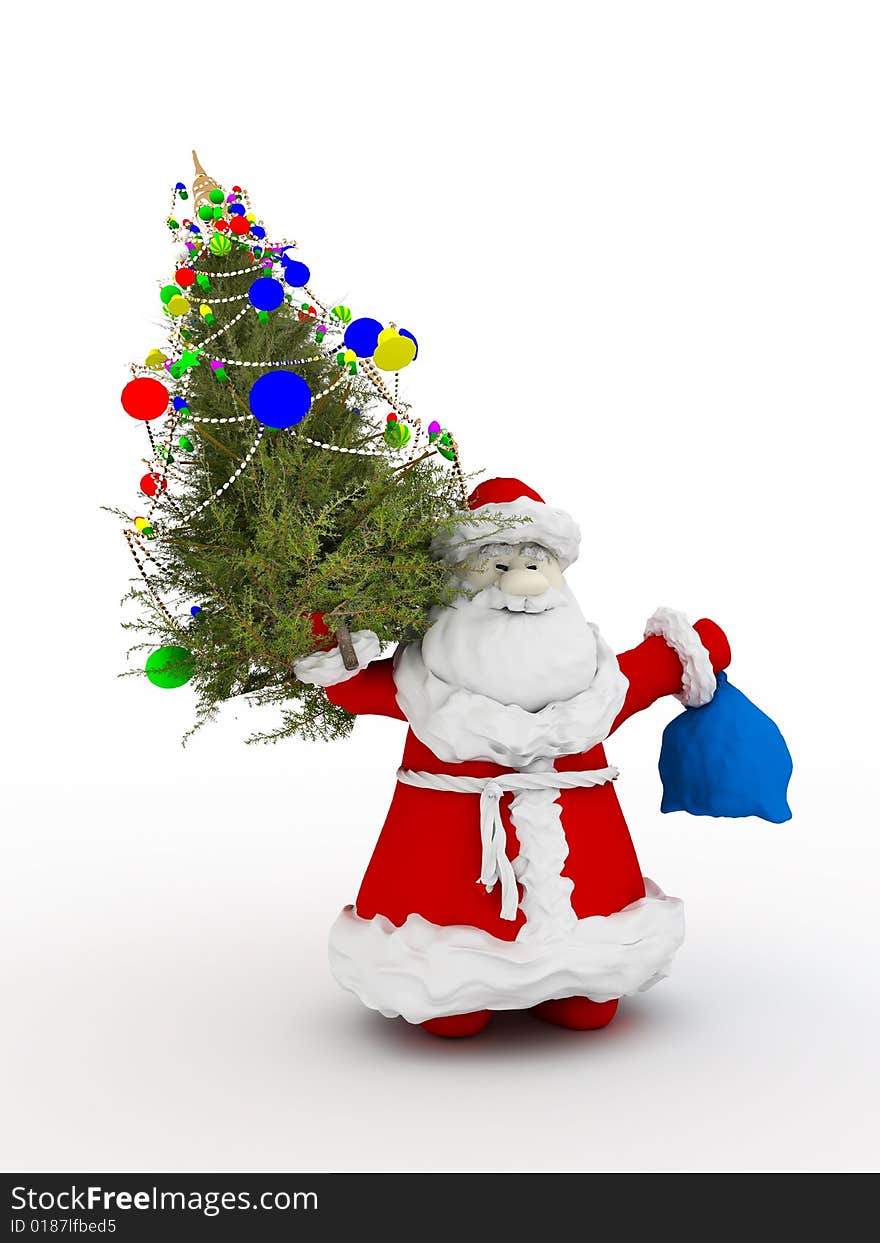 Santa Claus with Christmas Tree