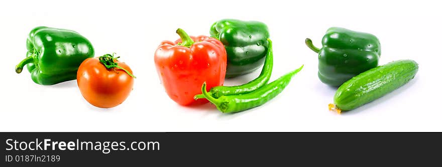 Collection vegetables isolated on white background. Collection vegetables isolated on white background