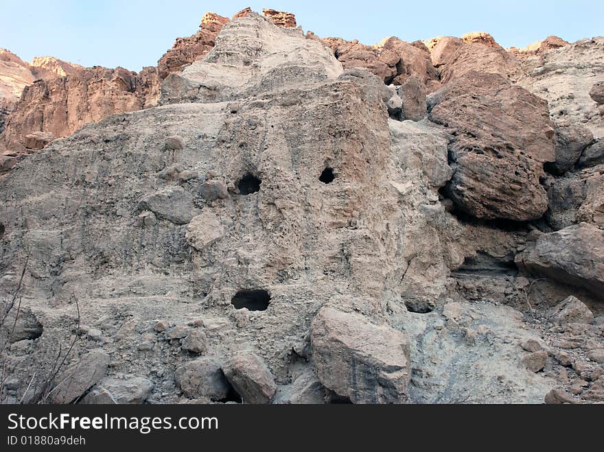 Mountains of the Yehuda desert, in a hot summer day, under the burning sun. Mountains of the Yehuda desert, in a hot summer day, under the burning sun