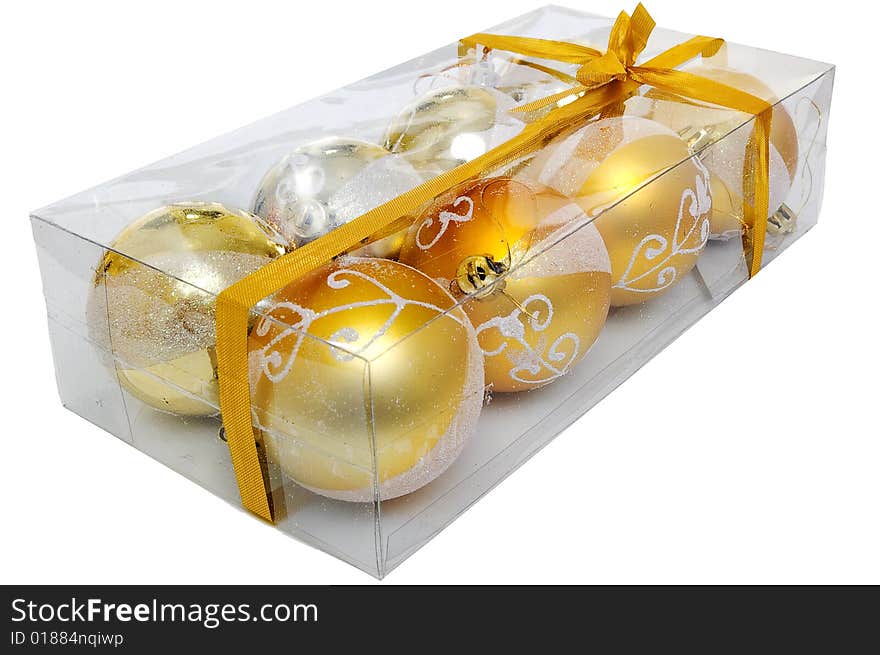 Christmas Set Of Eght Shiny Balls