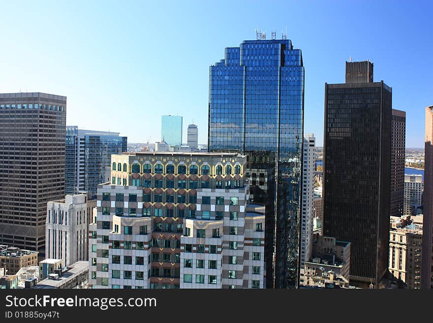 Boston Skyline With Skyscrapers