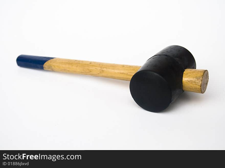 Rubber mallet against white background