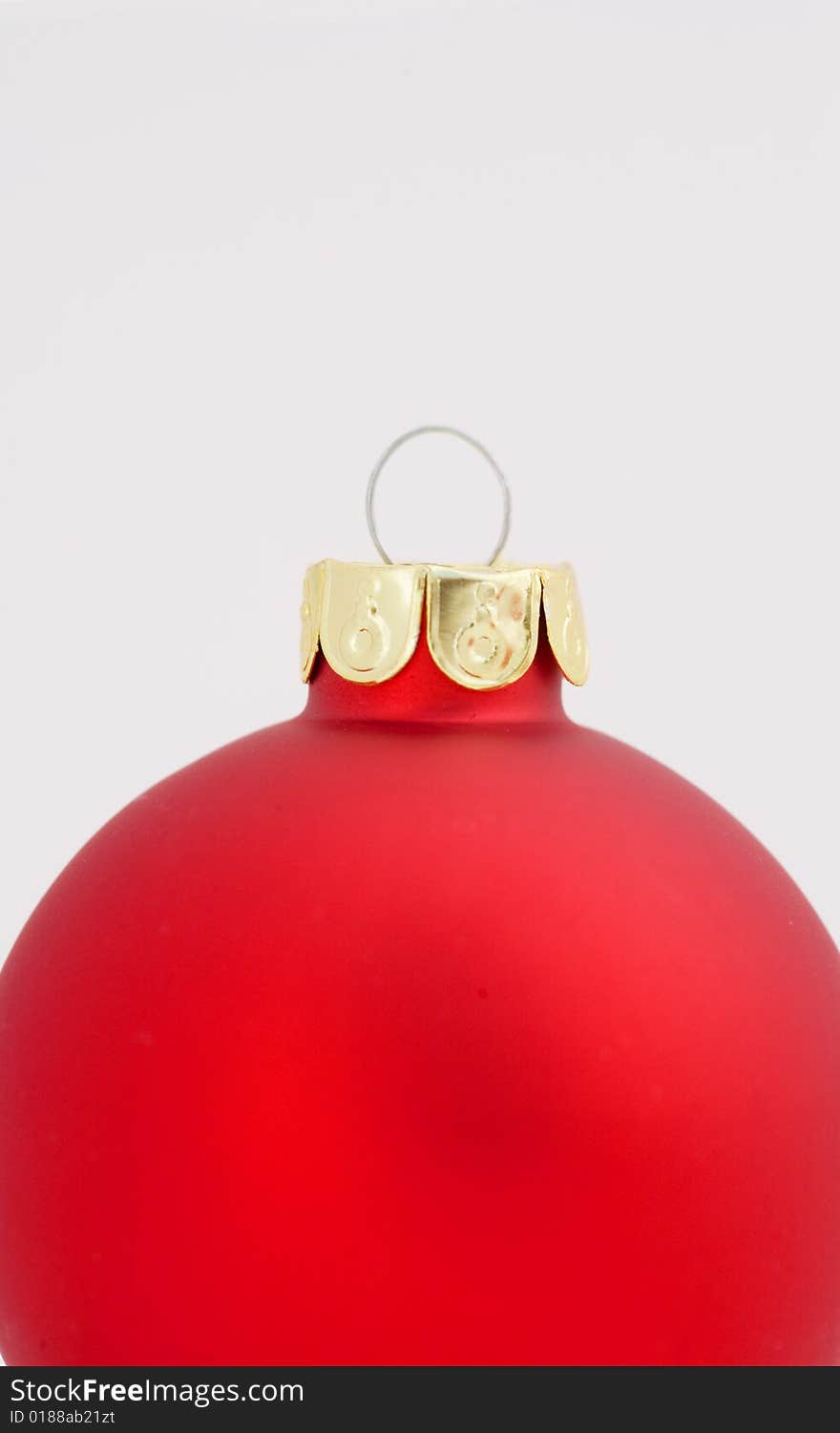 Red Christmas Ornament Isolated on White Background