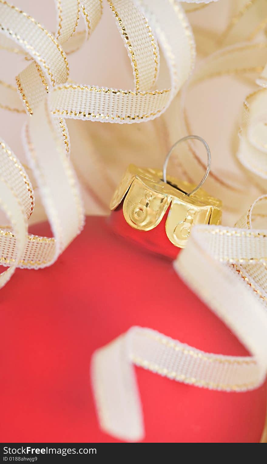 Red Christmas Ornament With Ribbon