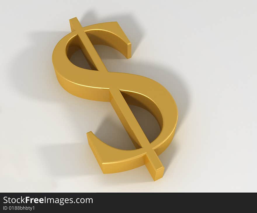 Money. 3d gold symbol dollar. Money. 3d gold symbol dollar