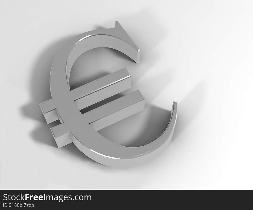 Money. 3d silver symbol euro. Money. 3d silver symbol euro