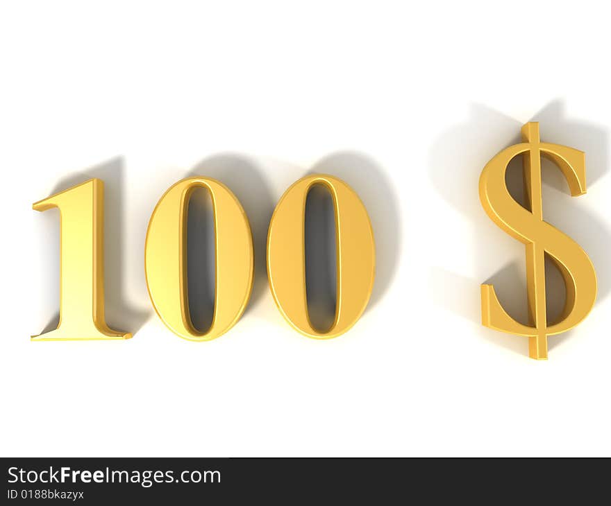 Money. 100 dollars gold icon