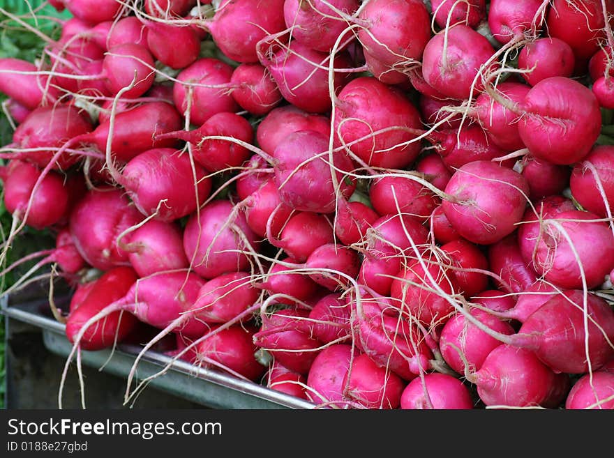 Radishes For Sale At Market