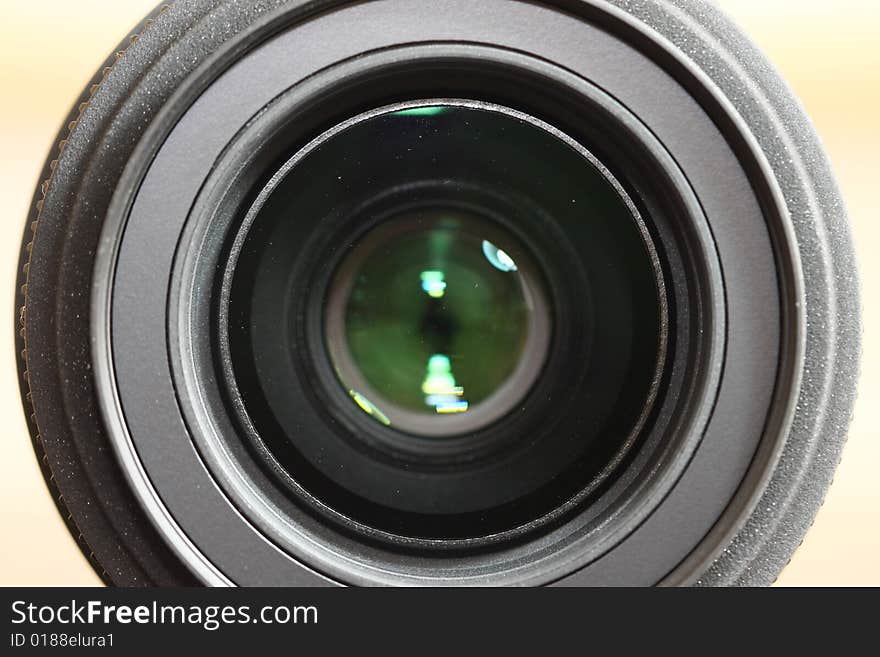 Close-up of lens with the focus on exterior ring. Close-up of lens with the focus on exterior ring