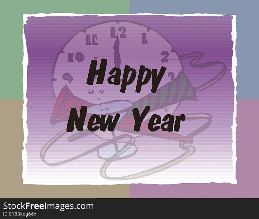 Illustration with silhouette-happy new year