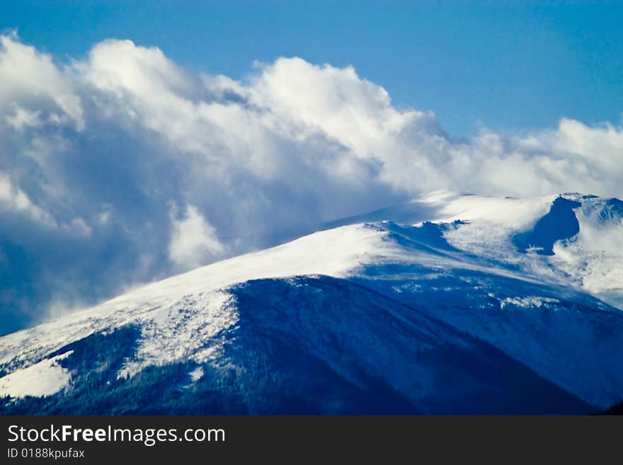 Winter theme. An image of mountains. Winter theme. An image of mountains