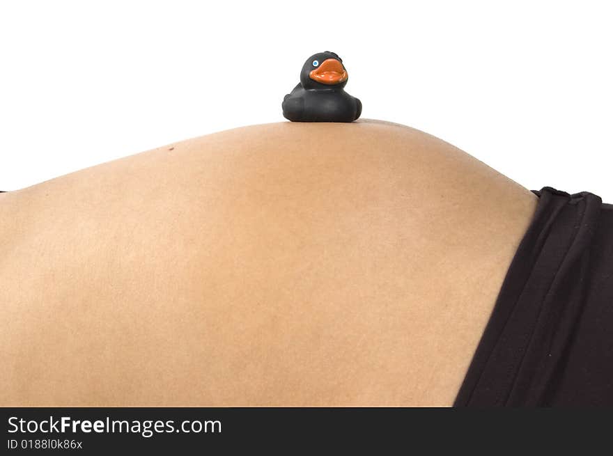 30 Weeks Pregnant Teenager With Black Duck