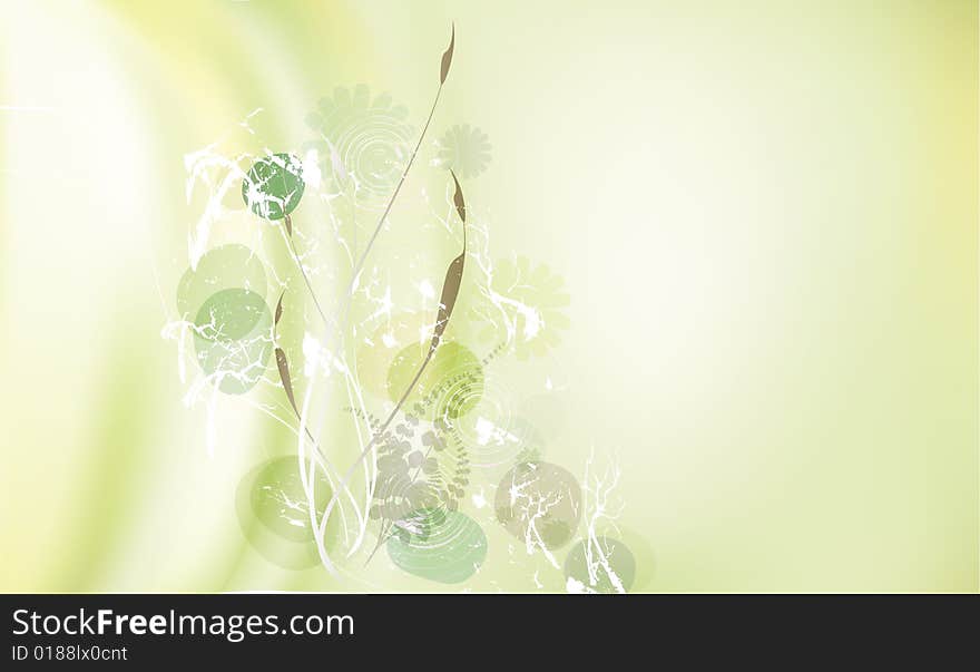 Grunge style floral design background. Grunge style floral design background