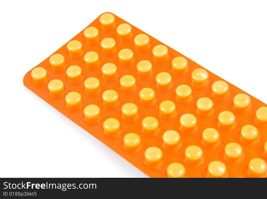 Pack of pills isolated on a white. Pack of pills isolated on a white