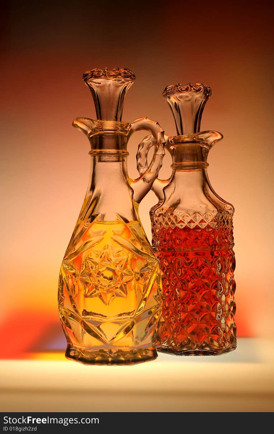 Oil & Vinegar with Abstract Background