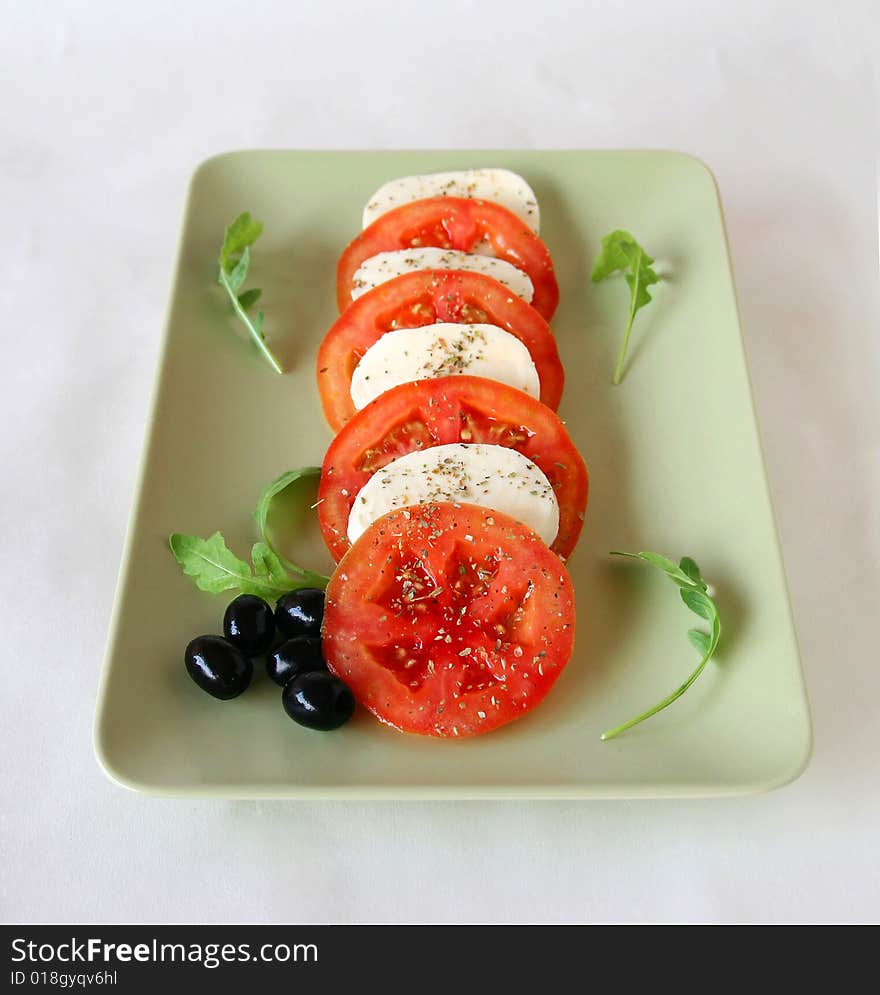 Caprese salad for a fast lunch. Caprese salad for a fast lunch