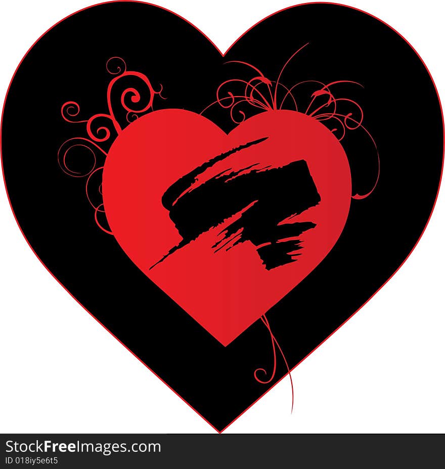 Beautiful grunge heart vector illustration