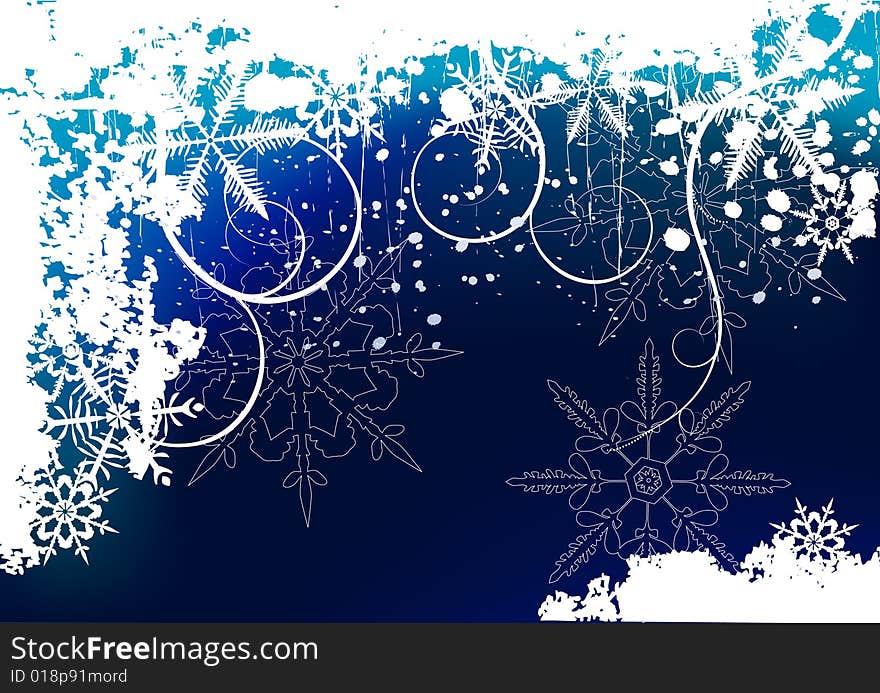 Winter Background, Snowflakes