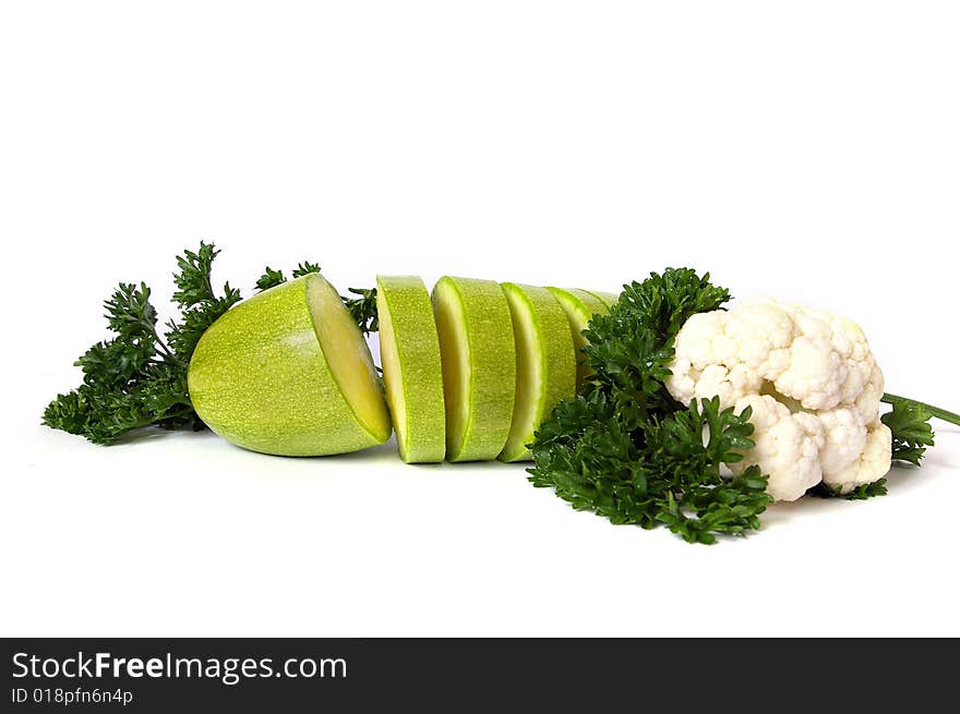 Fresh raw vegetables  isolated on white  background