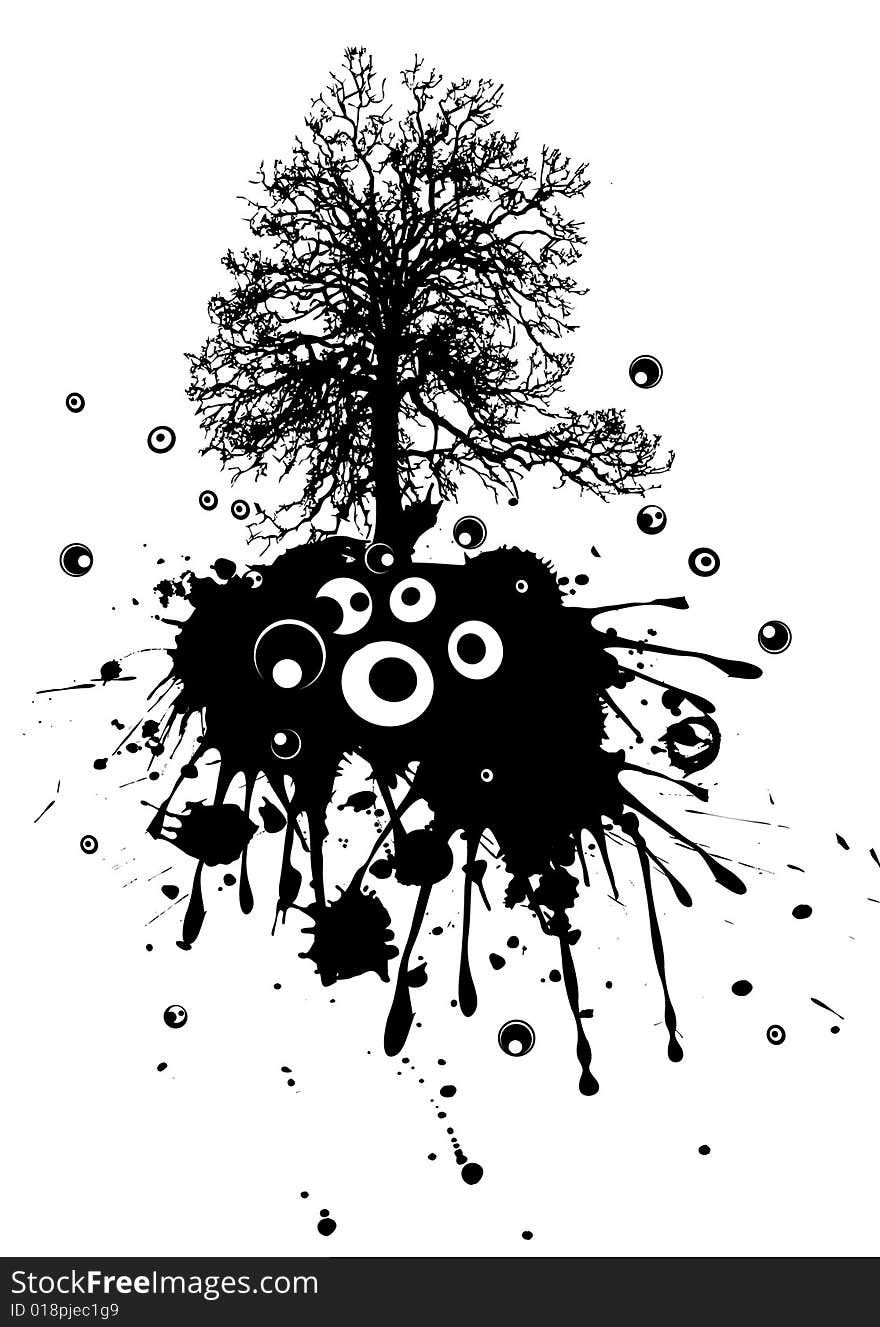 Vector illustration of a modern grunge nature